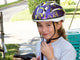 Cute Girl in a Helmet Is Going for a Ride Wall Mural