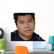 Smiling Asian Teenage Boy Wall Decal