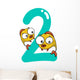 Number Two and 2 Fish Wall Decal