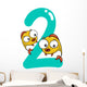 Number Two and 2 Fish Wall Decal