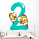 Number Two and 2 Fish Wall Decal