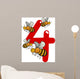 Number Four and 4 Bees Wall Decal