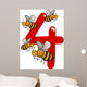 Number Four and 4 Bees Wall Decal