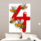 Number Four and 4 Bees Wall Decal