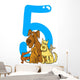 Number Five and 5 Dogs Wall Decal