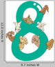 Number Eight and 8 Dogs Wall Decal