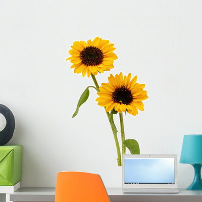 Sunflowers Wall Decal shown on a wall