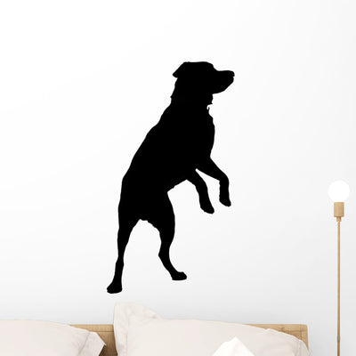 Silhouetted Labrador Wall Decal shown on a wall
