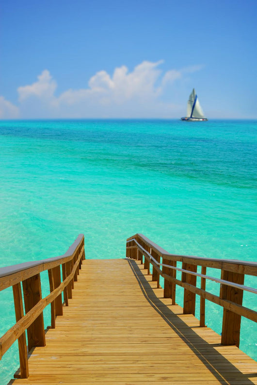 Dock and Sailboat Wall Mural
