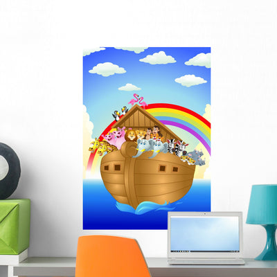 Noahs Ark Wall Mural Wall Mural shown on a wall