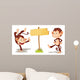 Monkeys with Banner Wall Mural