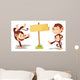 Monkeys with Banner Wall Mural