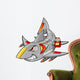 Metal Armed Robot Cyborg Shark Vector Illustration Wall Decal