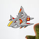 Metal Armed Robot Cyborg Shark Vector Illustration Wall Decal