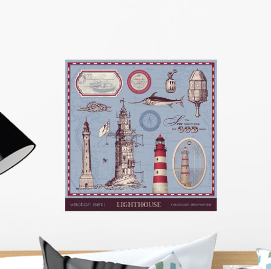 Vector Set Lighthouse Vintage
