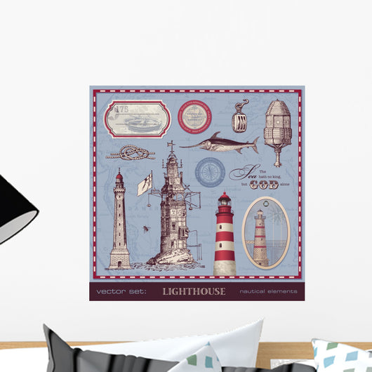 Vector Set Lighthouse Vintage