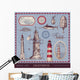 Vector Set Lighthouse Vintage