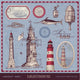 Vector Set Lighthouse Vintage