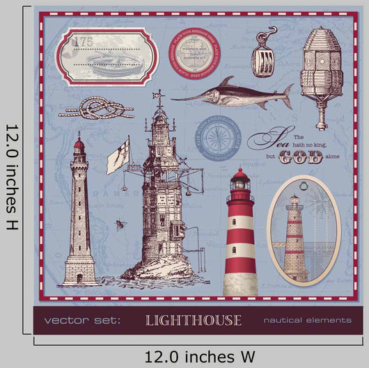 Vector Set Lighthouse Vintage