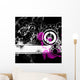 Black and White Design with Purple Splatters Wall Decal