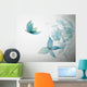 Azure Flowers Like Butterflies Surreal Sketch Wall Mural