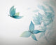 Azure Flowers Like Butterflies Surreal Sketch Wall Mural