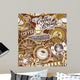 Coffee Labels Seamless Pattern Wall Decal