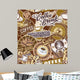 Coffee Labels Seamless Pattern Wall Decal