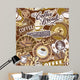 Coffee Labels Seamless Pattern Wall Decal