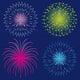 Fireworks four points Wall Mural
