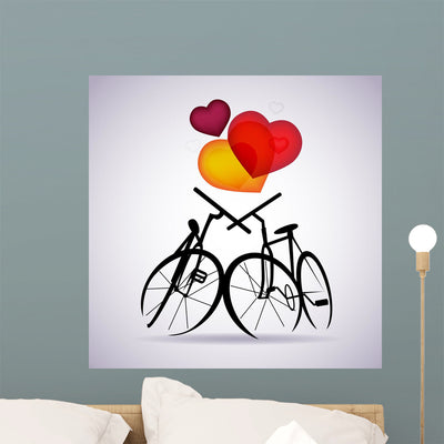 Vector Valentine Card with shown on a wall