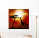 African Landscape With Giraffes Wall Mural