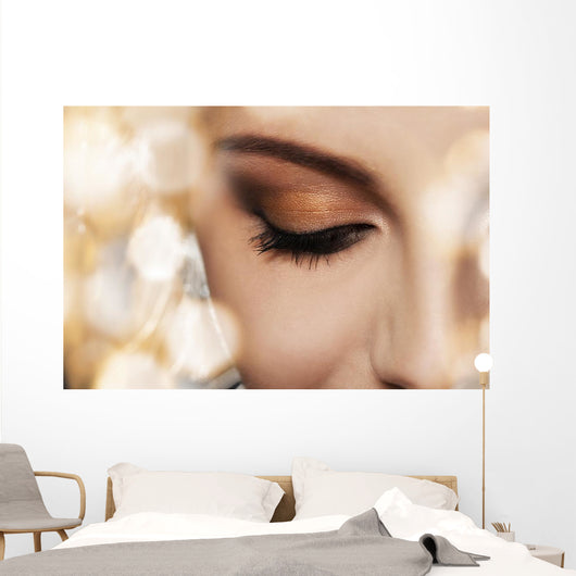 Woman face with beautiful makeup Wall Mural