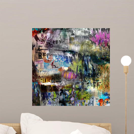 grungy style torn poster background Wall Mural
