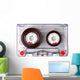 Audio Cassette with Color Label Isolated on White Wall Decal