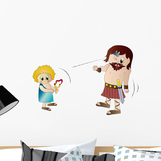 David and Goliath Wall Mural