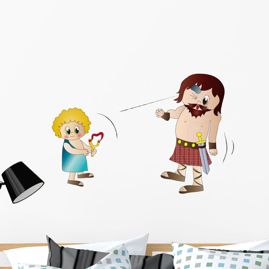 David and Goliath Wall Mural
