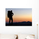 Mountaineer silhouette Wall Mural