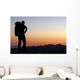 Mountaineer silhouette Wall Mural