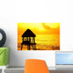 Beach Lifeguard Tower at Sunset Caribbean Wall Decal