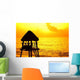 Beach Lifeguard Tower at Sunset Caribbean Wall Decal