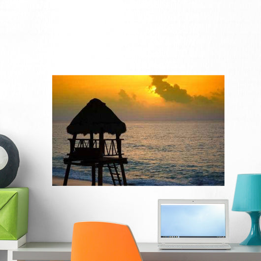 Beach Lifeguard Tower Silhouette Caribbean Wall Decal