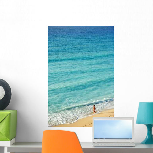 Woman Walking on the Beach Caribbean Wall Decal