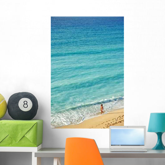 Woman Walking on the Beach Caribbean Wall Decal