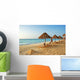 Sunset Beach Umbrellas Caribbean Wall Decal