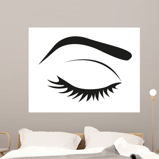 Silhouette Eye Lashes and Wall Mural