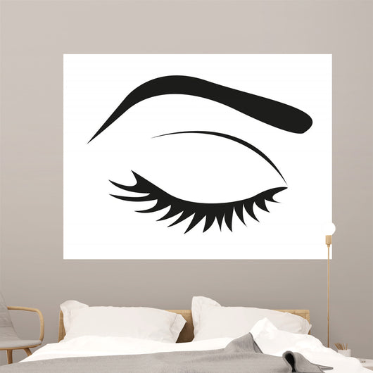 Silhouette Eye Lashes and Wall Mural