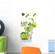 Fresh mojito drink with falling limes into glass Wall Decal