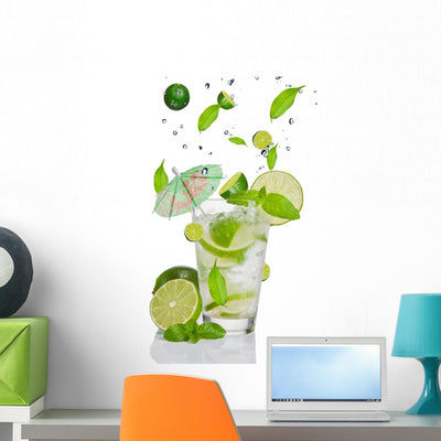 Fresh Mojito Drink with Wall Decal shown on a wall