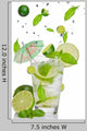 Fresh mojito drink with falling limes into glass Wall Decal